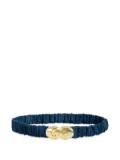 Isolda Caju gathered gold-buckle belt - Blue
