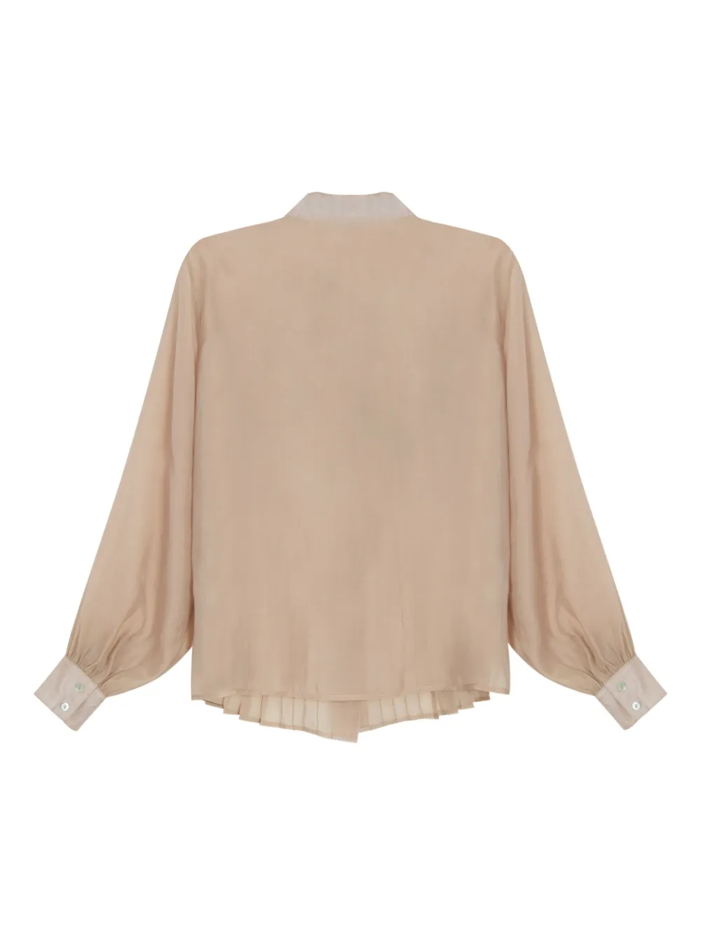 Isolda São Luis pleated bow shirt Beige