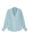 Isolda double-breasted silk shirt - Blue