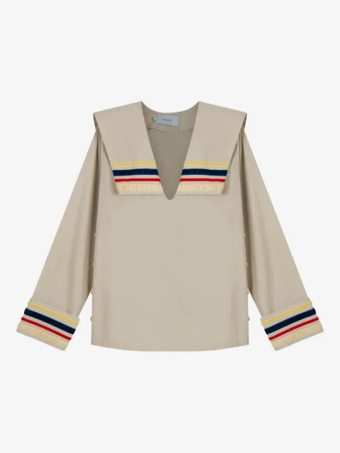 Isolda Blusa Canoa Costeira com gola marinheiro