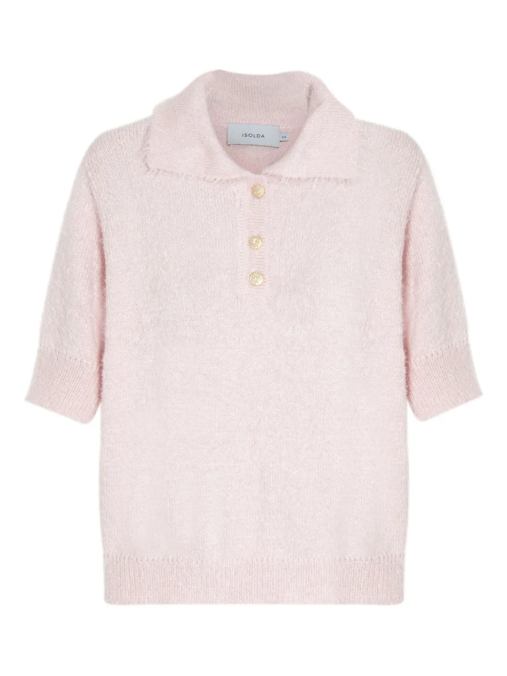 Lençóis short-sleeve knitted polo top