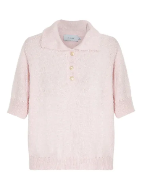 Isolda Lençóis short-sleeve knitted polo top