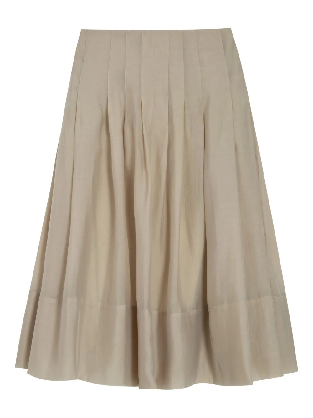 Isolda Midi-plooirok met zichtbare afwerking - Beige