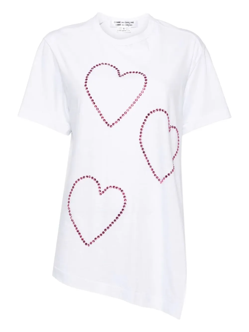 Comme Des Garçons Comme Des Garçons T-shirt met stras hart Wit