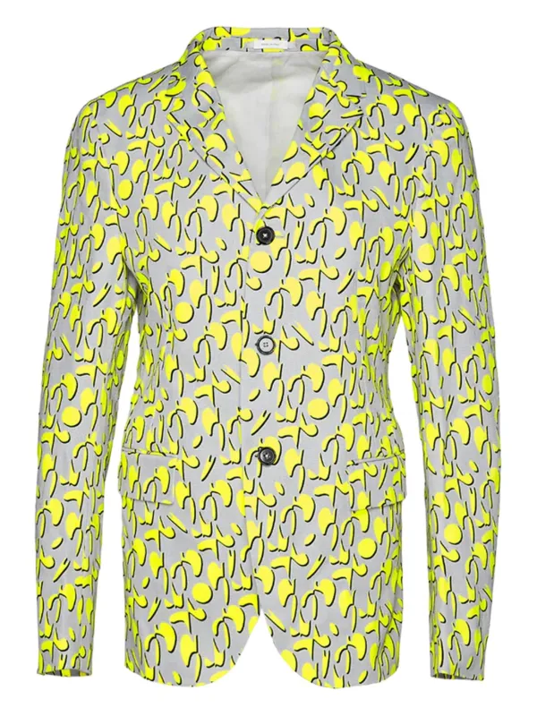 イッセイミヤケ ジオメトリックパターンジャケット ST0011 Jil Sander ジオメトリックパターン ジャケット | イエロー | FARFETCH JP