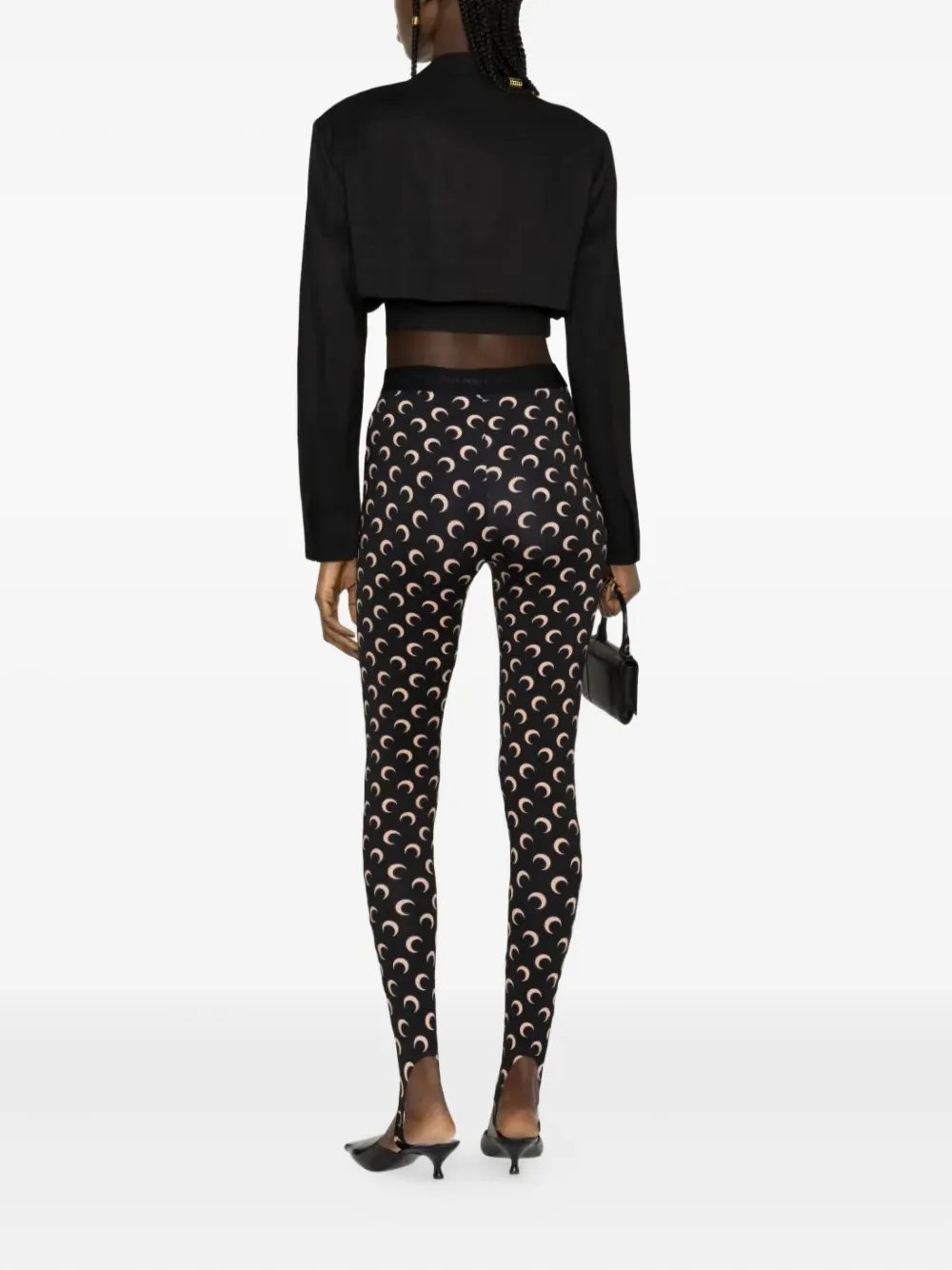 Marine Serre Legging met print Zwart