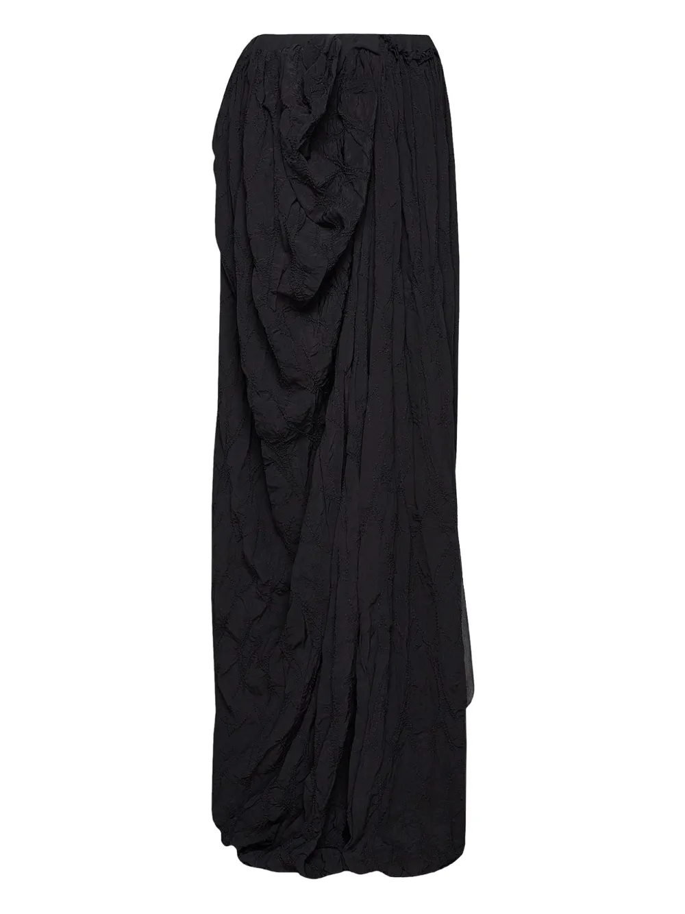 Yohji Yamamoto draped silk skirt Zwart