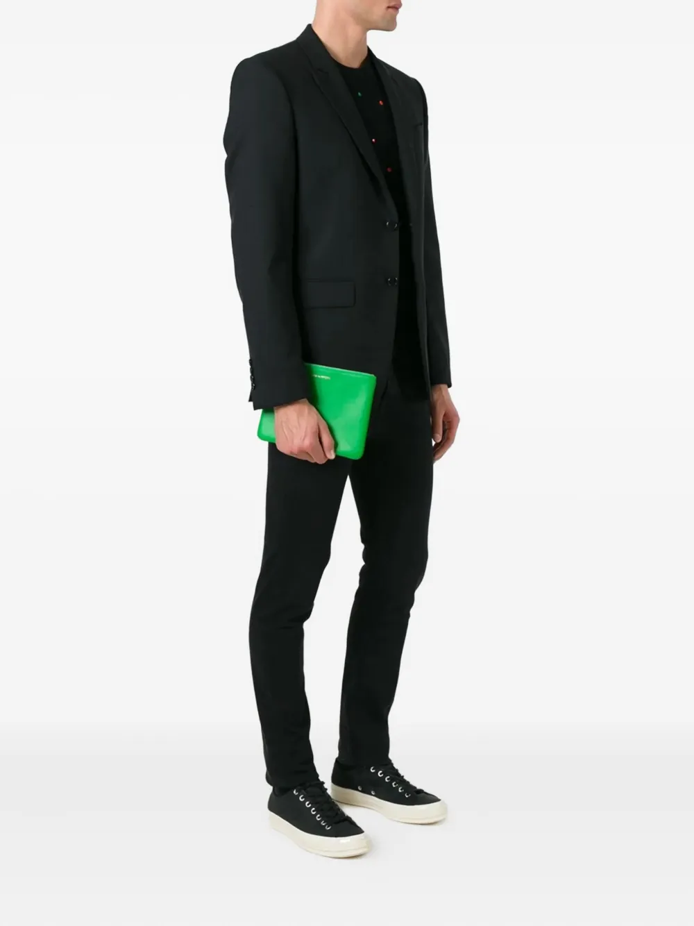 Comme Des Garçons Wallet Clutch met logodetail Groen