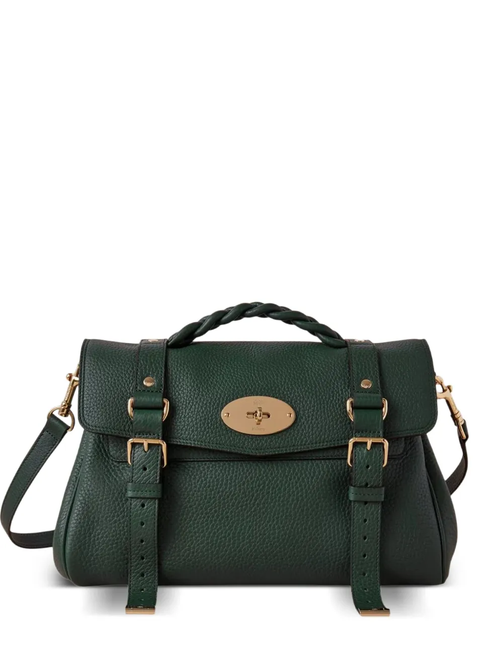 Mulberry Alexa schoudertas met gevlochten handgreep Groen