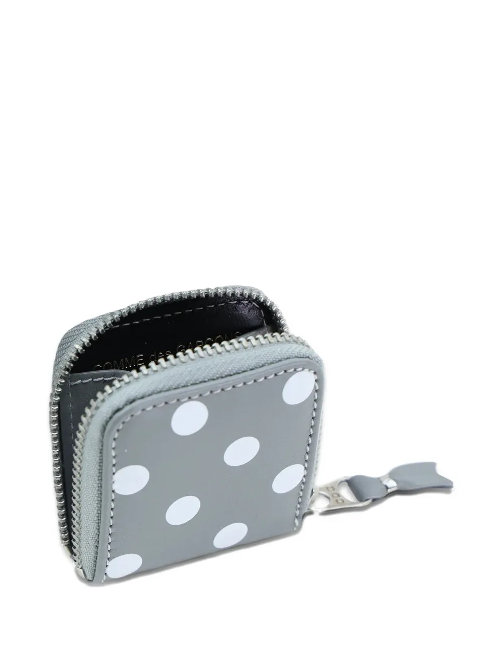 Comme Des Garçons Wallet Leather Line Coin polka-dot pouch Grijs