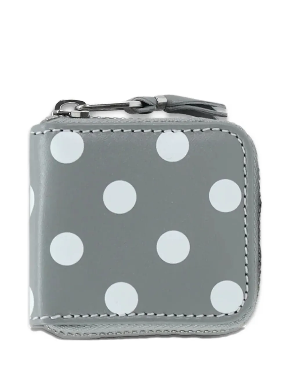 Comme Des Garçons Wallet Leather Line Coin polka-dot pouch Grijs