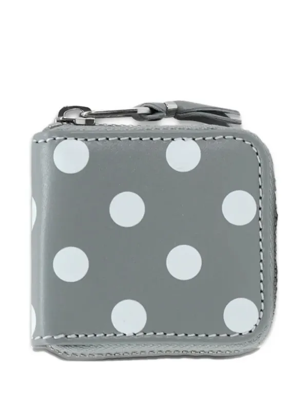 Comme Des Garçons Wallet Leather Line Coin polka-dot Pouch Grey  FARFETCH IN