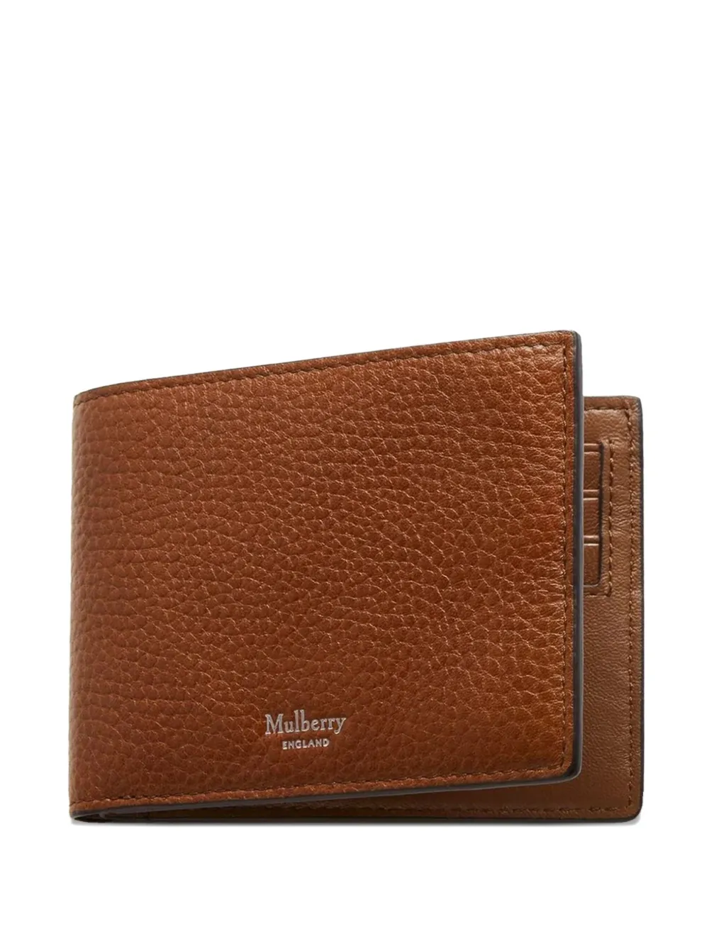 Mulberry Classic Grain 8-card Wallet In Brown
