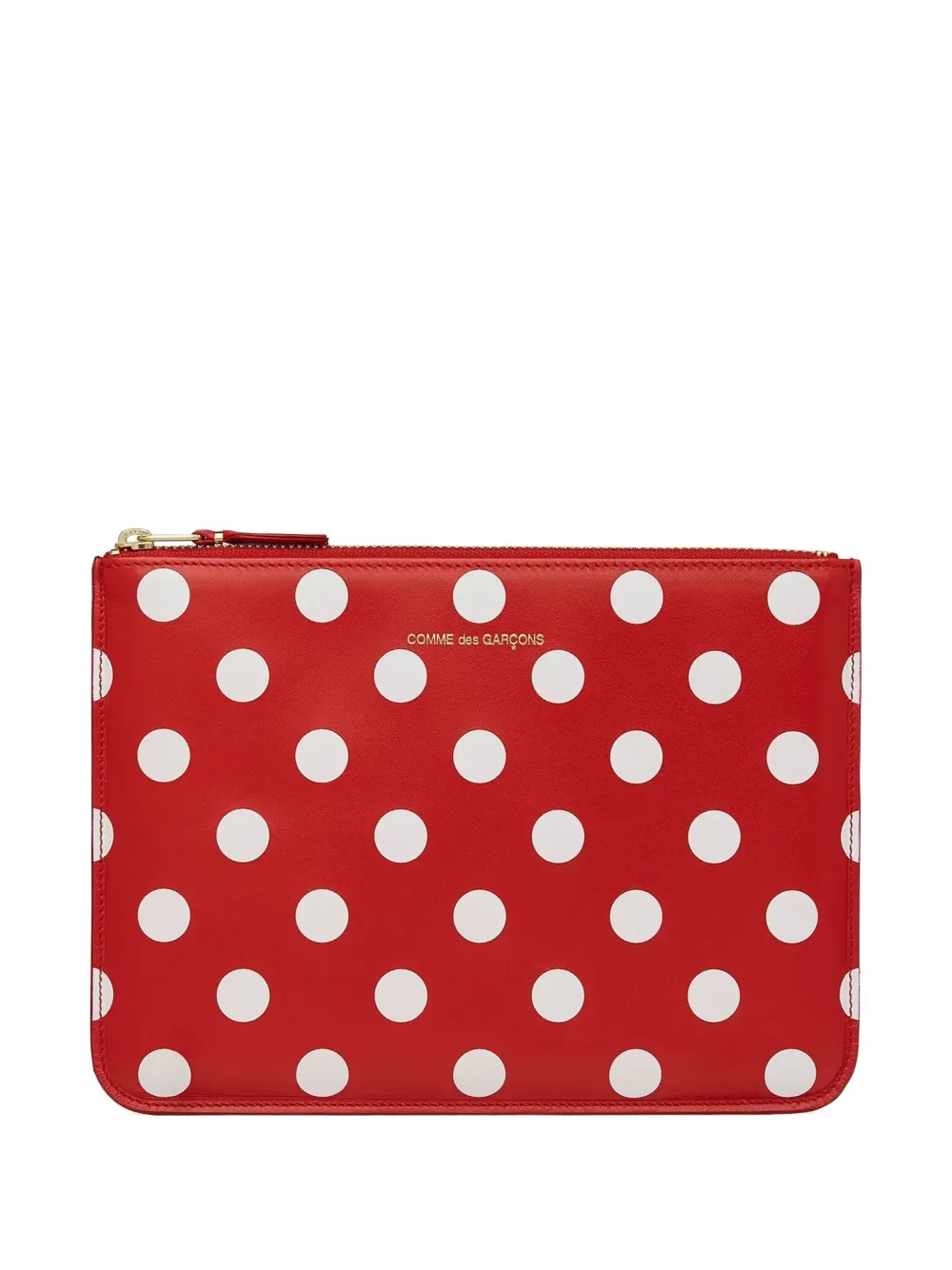 Comme Des Garçons Polka-dot Pattern Wallet In Red