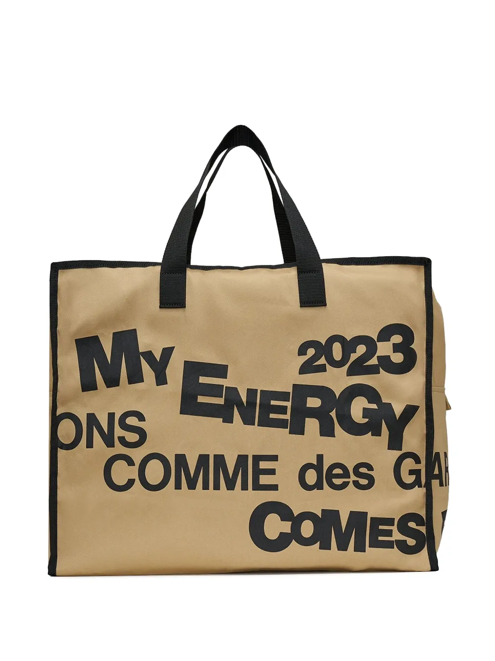Comme Des Garçons Logo Cotton Tote Bag In Neutral