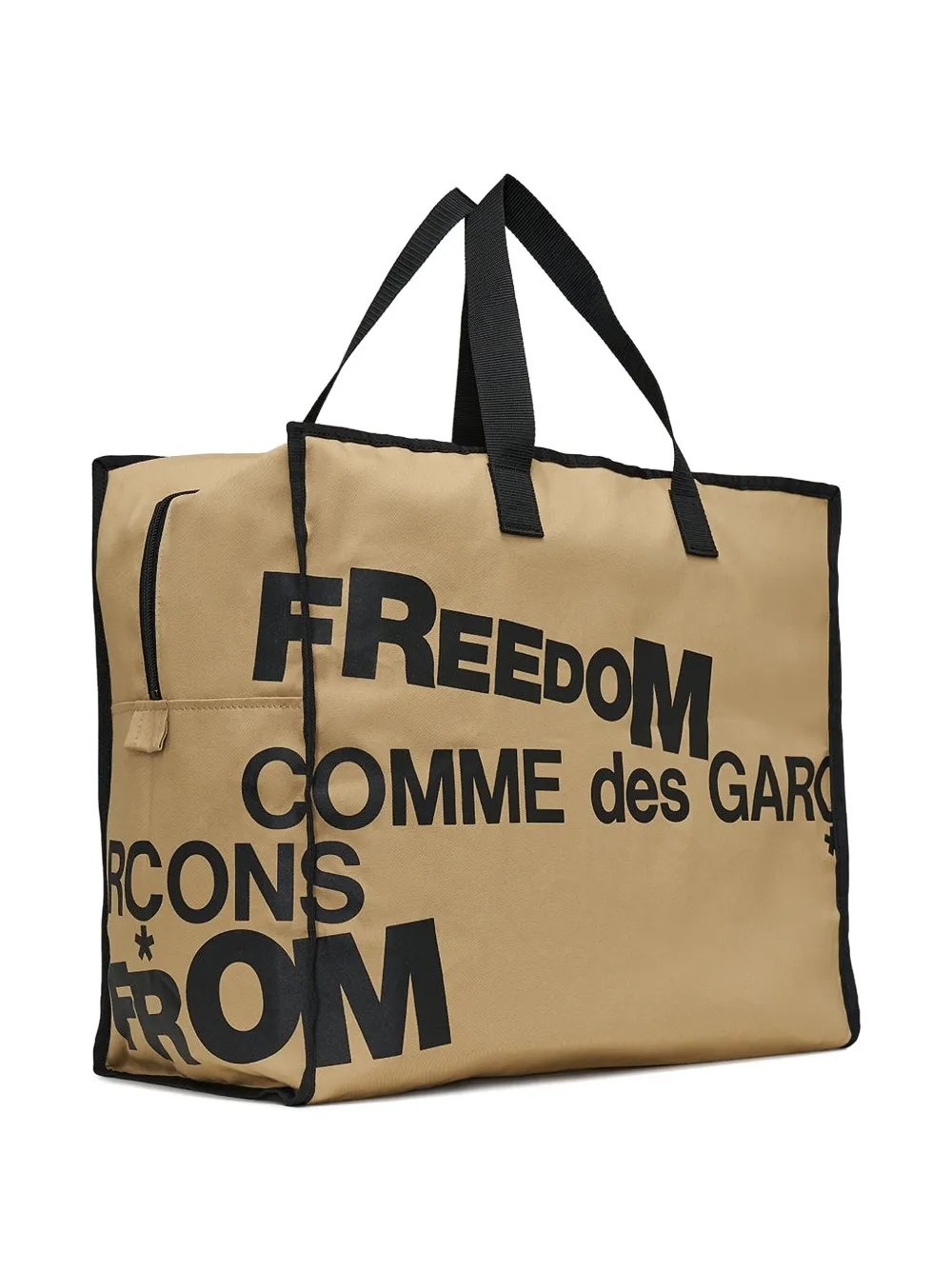Comme Des Garçons Logo Cotton Tote Bag In Neutral