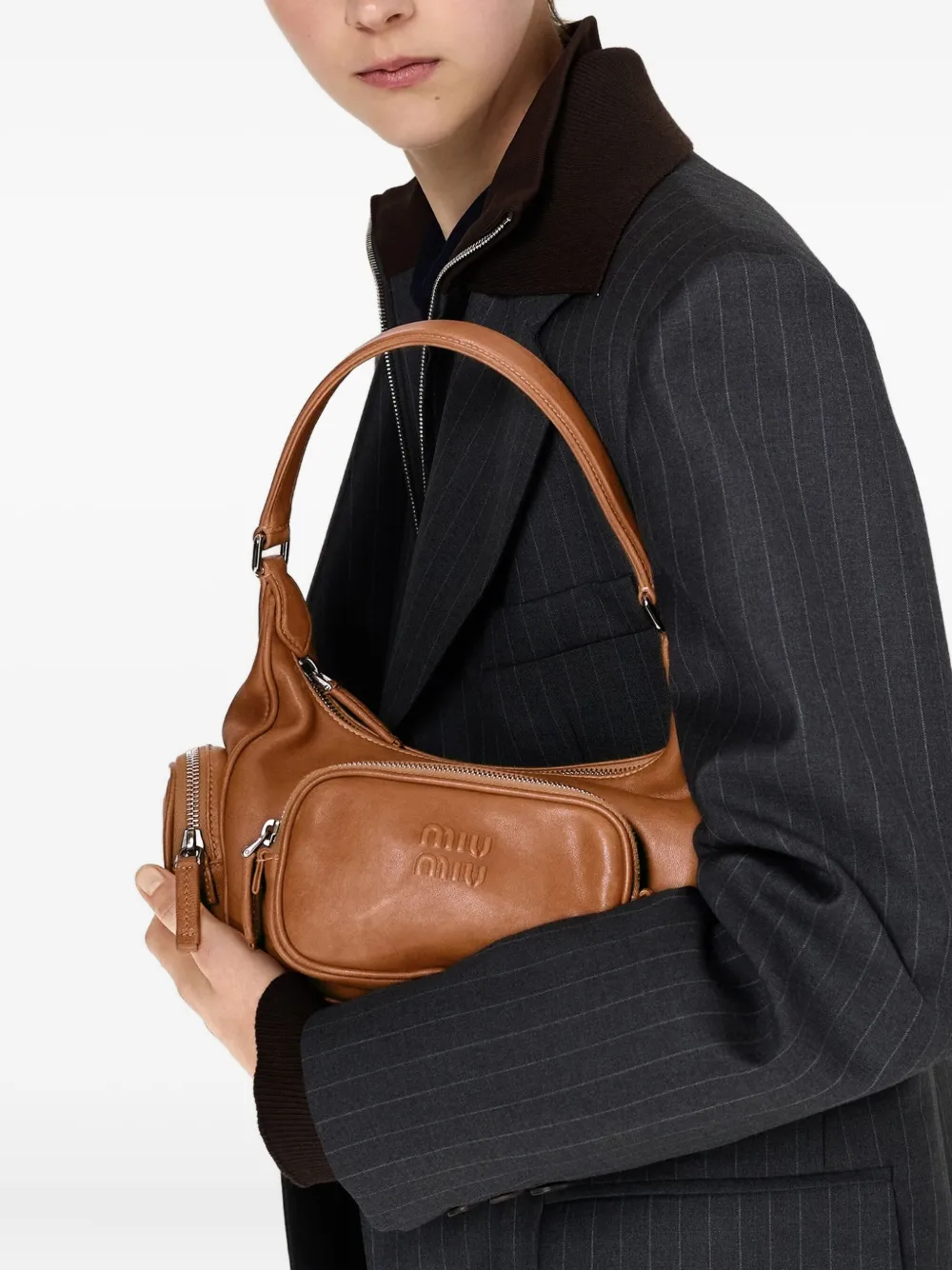 Miu Pocket shoulder bag Bruin