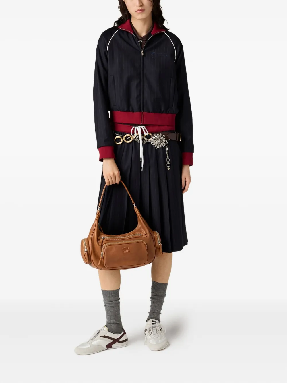 Miu Pocket shoulder bag Bruin