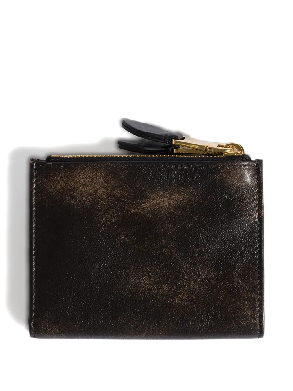 Miu small logo-embossed leather wallet Bruin