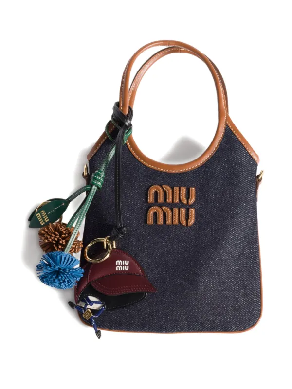 MIUMIU トリックキーリング ブラウン Miu Miu Leather Key Ring Trick | Brown | FARFETCH BE