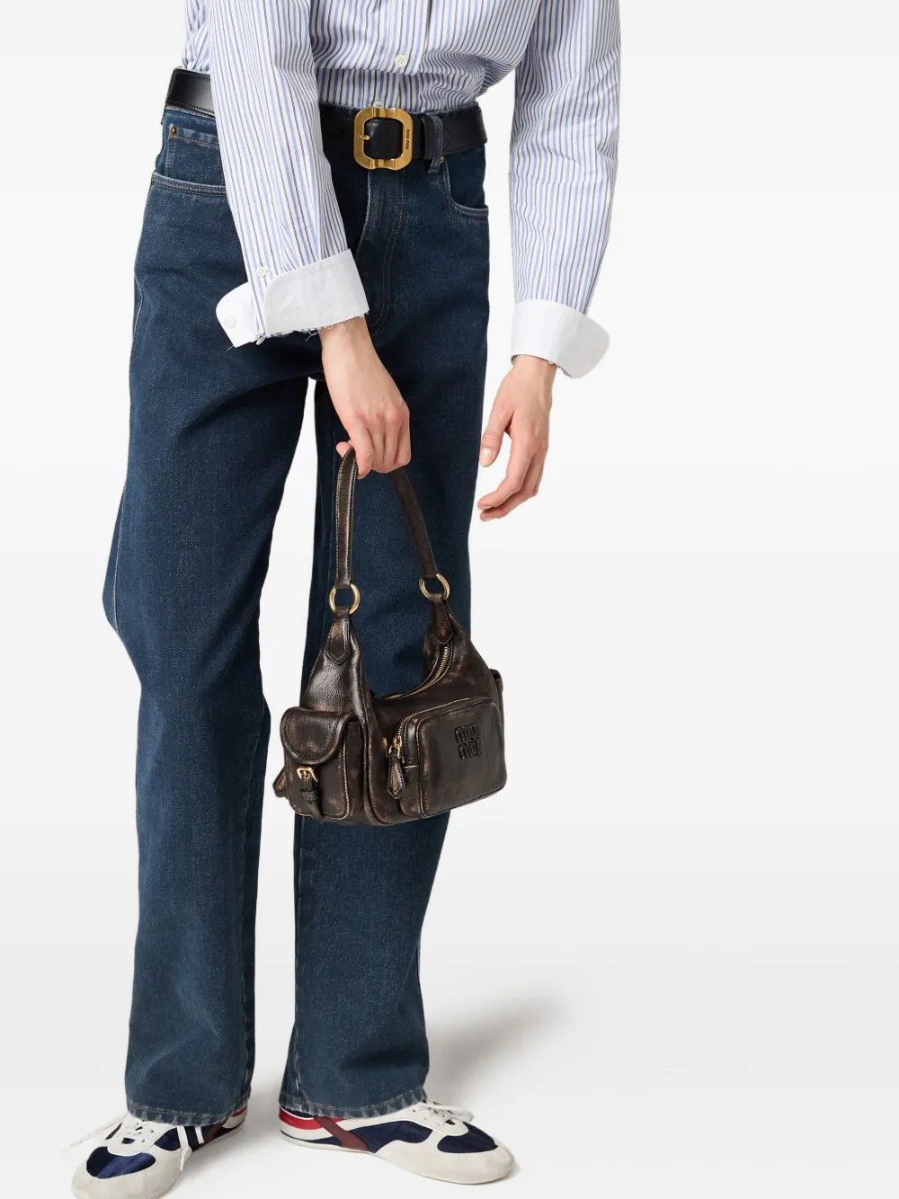 Miu Pocket shoulder bag Bruin