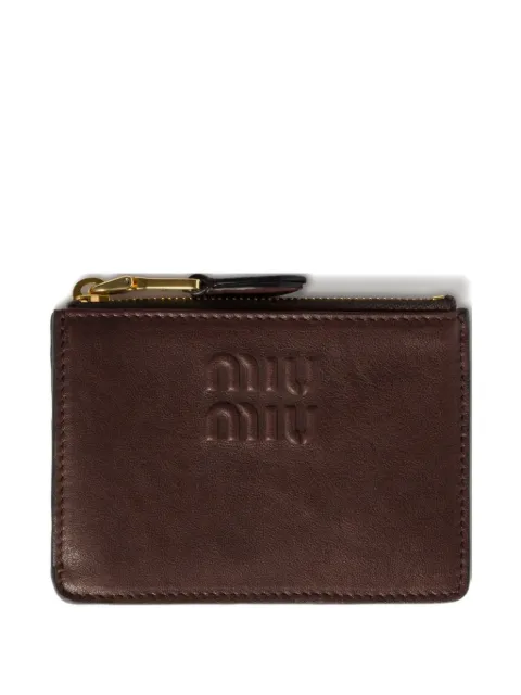 Miu Miu logo-embossed leather cardholder