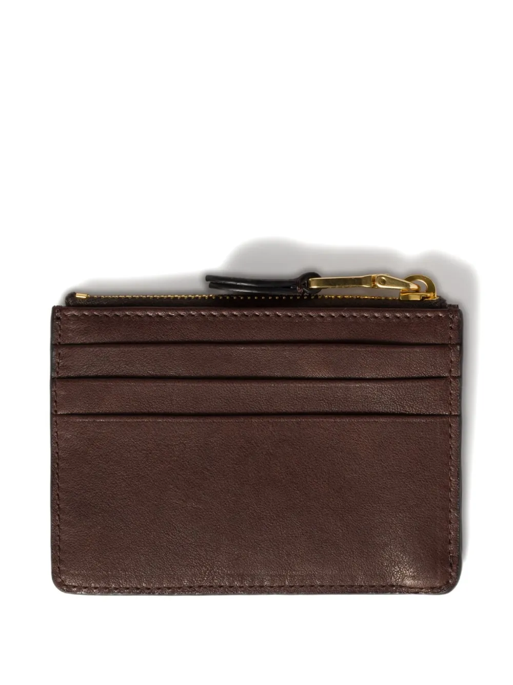 Miu logo-embossed leather cardholder Bruin
