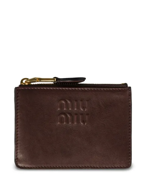 Miu Miu logo-embossed leather cardholder