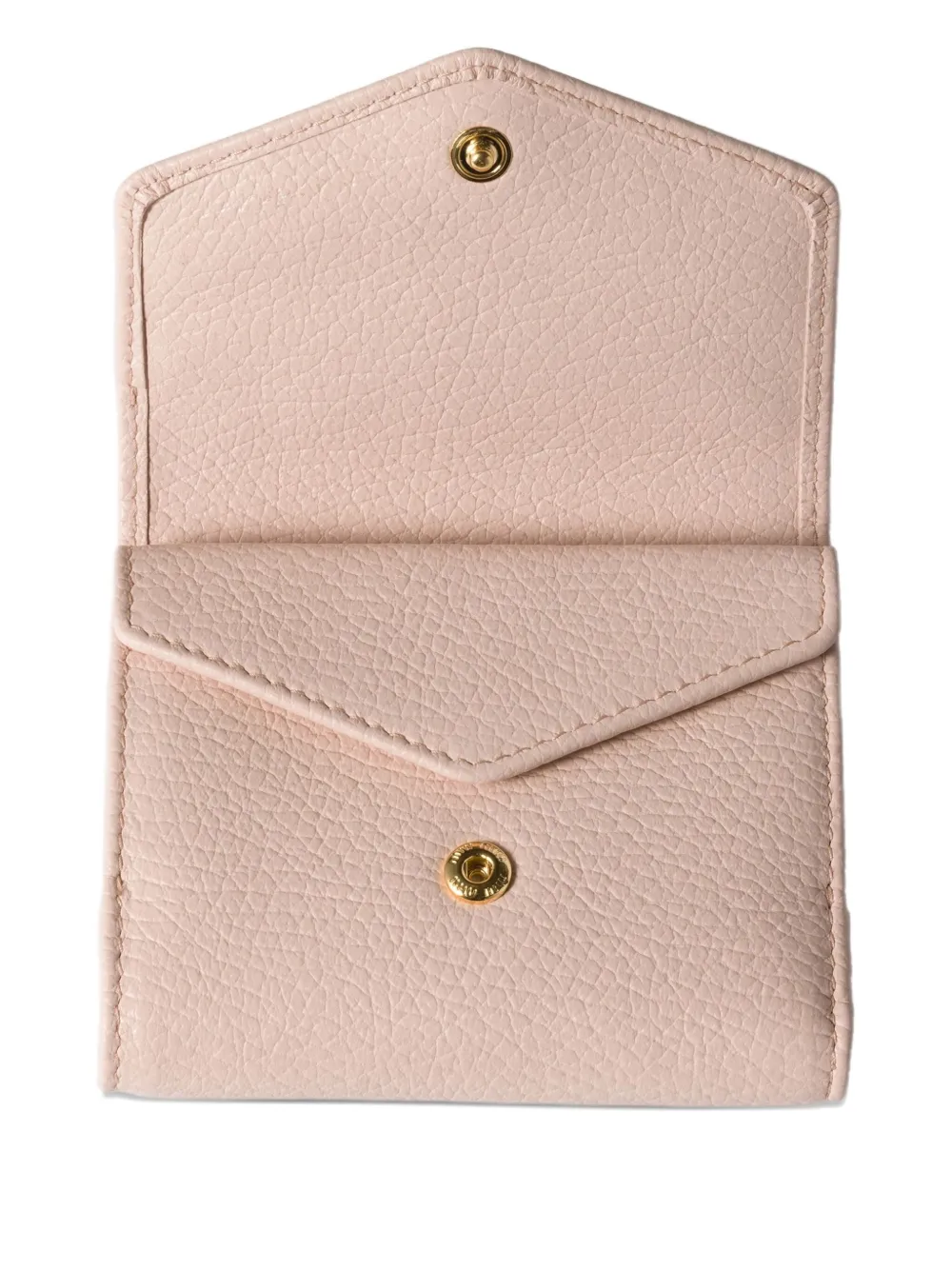 Miu logo-plaque leather wallet F0LOZ Pink