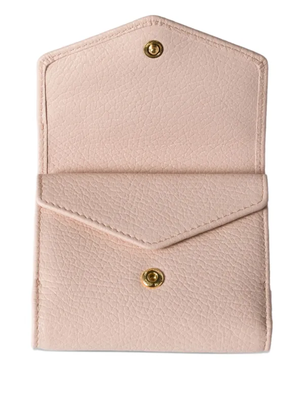 Miu Miu logo-plaque Leather Wallet | Pink | FARFETCH