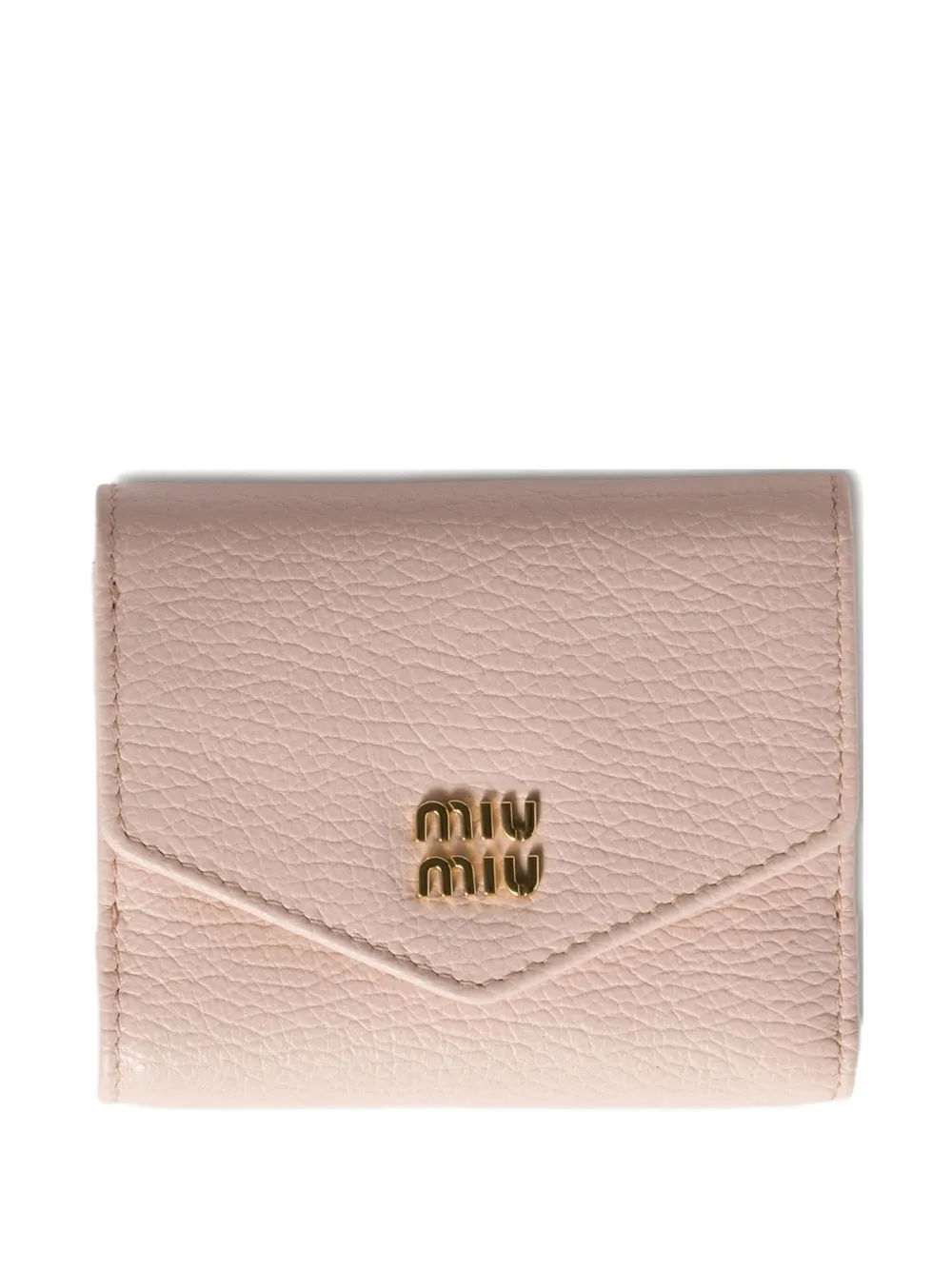 Miu logo-plaque leather wallet F0LOZ Pink