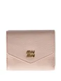 Miu Miu logo-plaque leather wallet - F0LOZ Pink