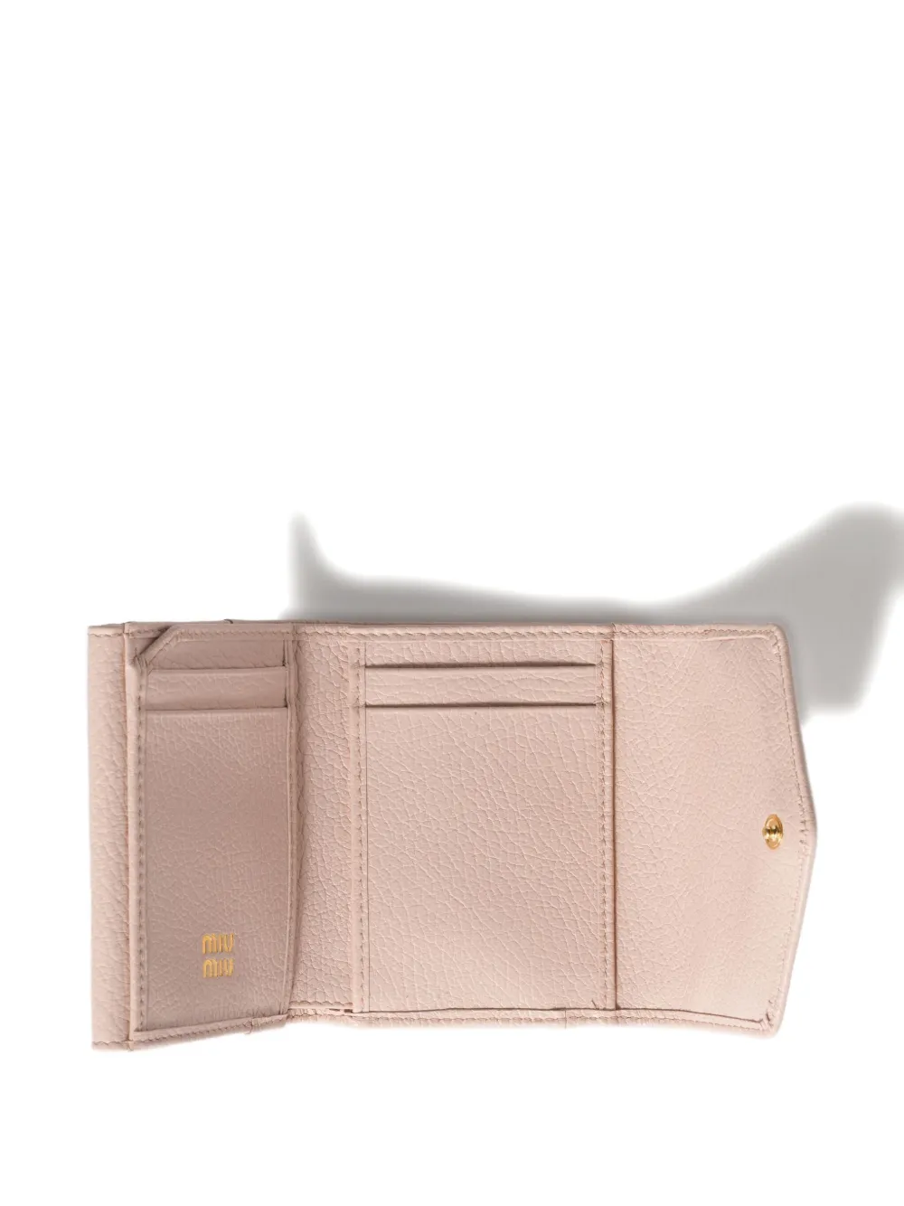 Miu logo-plaque leather wallet F0LOZ Pink