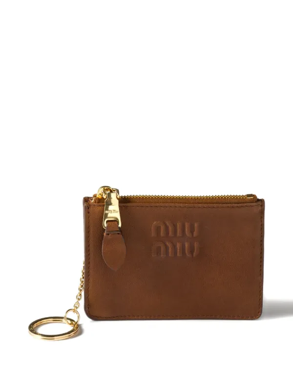 MIU MIU ダークブラウン ケース Miu Miu カードケース | ブラウン | FARFETCH JP