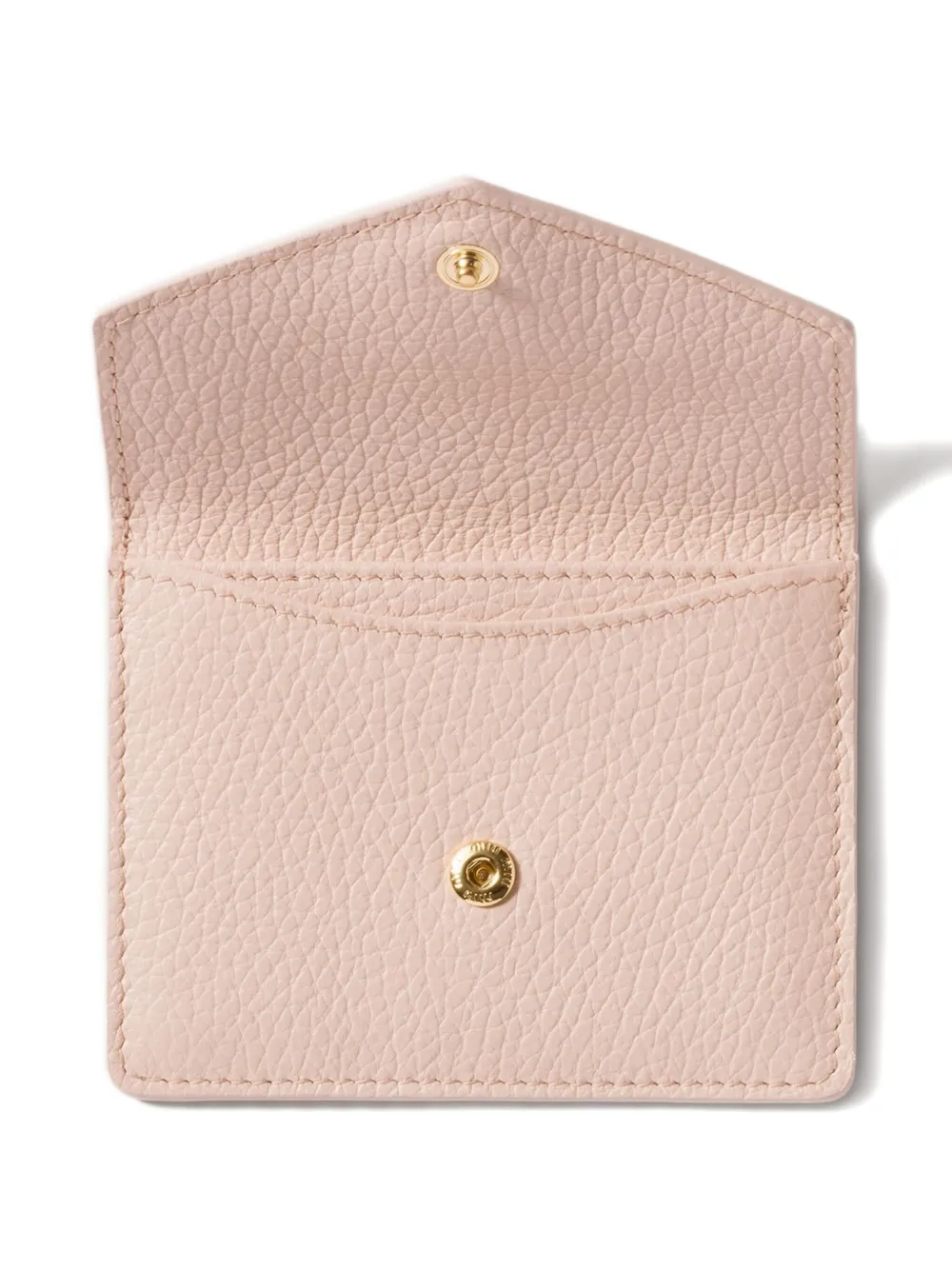 Miu logo-plaque leather card holder Roze