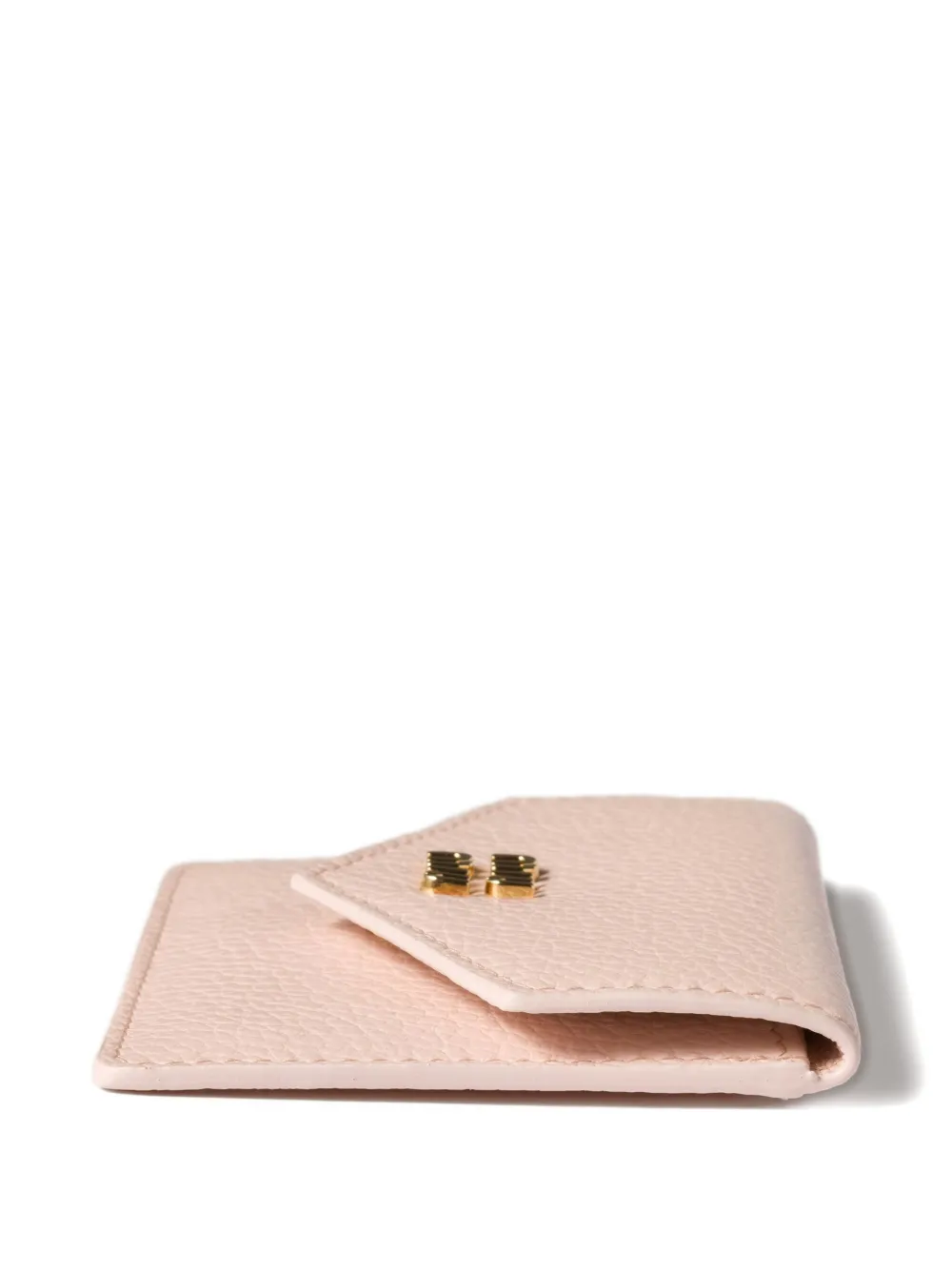 Miu logo-plaque leather card holder Roze