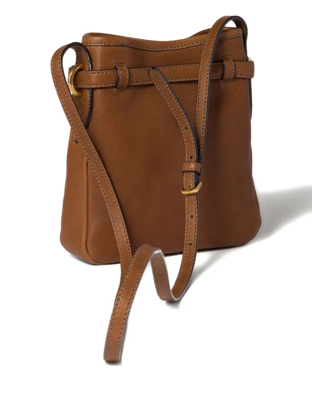 Miu leather strap pouch Bruin