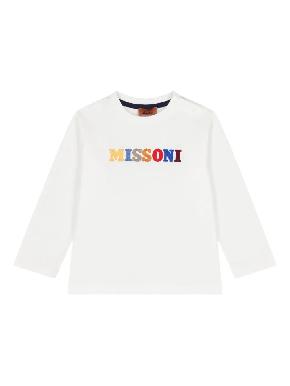 Missoni Kids Top met geborduurd logo en lange mouwen Wit