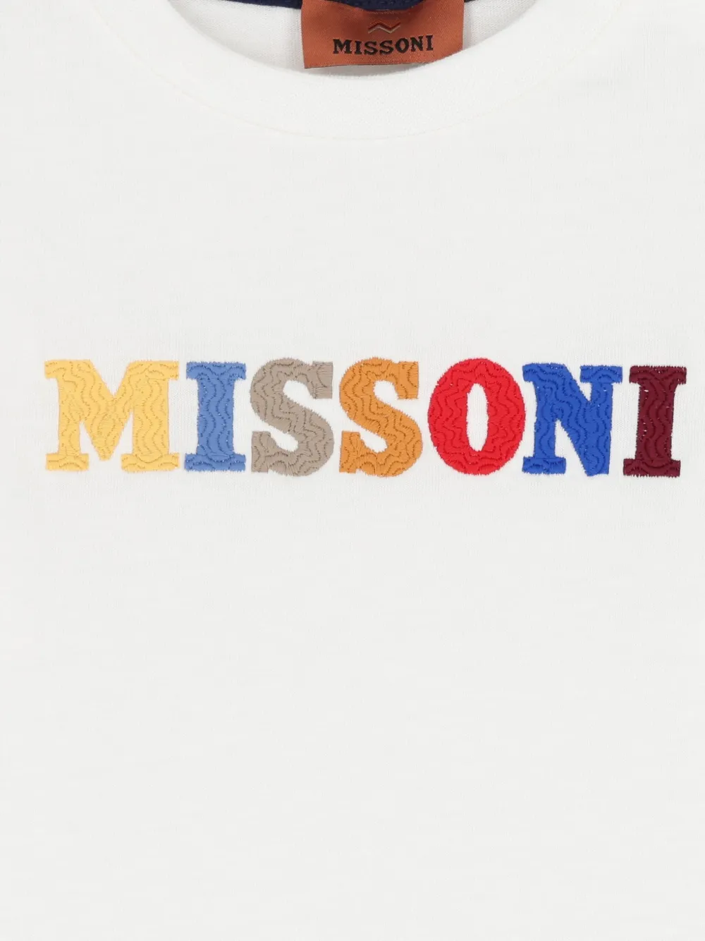 Missoni Kids Top met geborduurd logo en lange mouwen Wit
