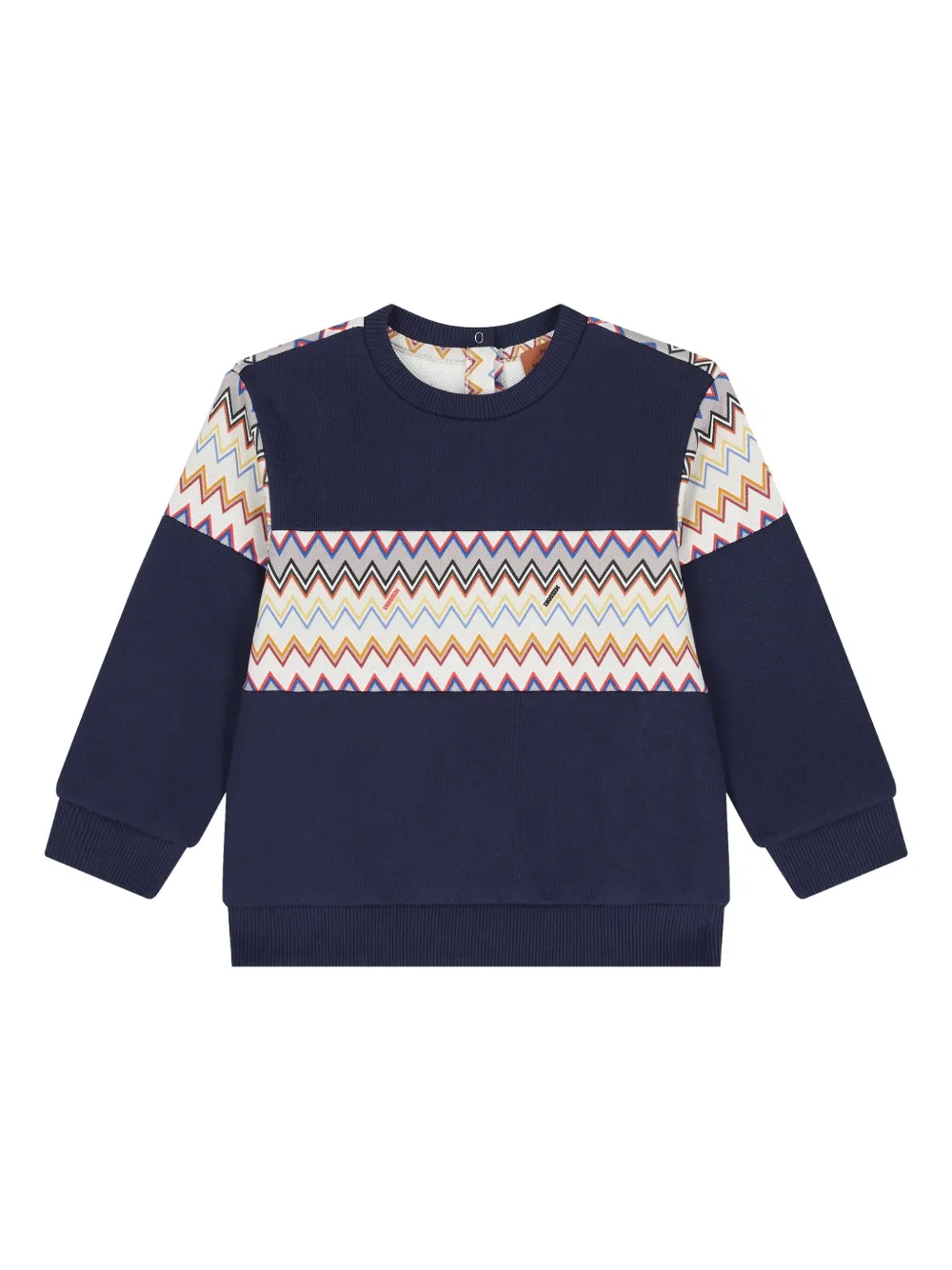 Missoni Kids Sweater met zigzag-patroon Blauw