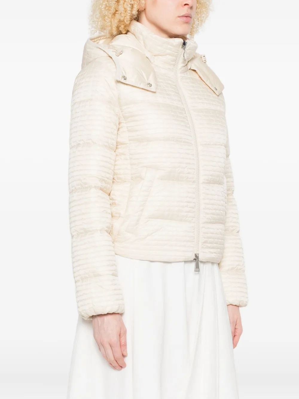  Moncler Hooded Quilted Jacket - Neutrals 