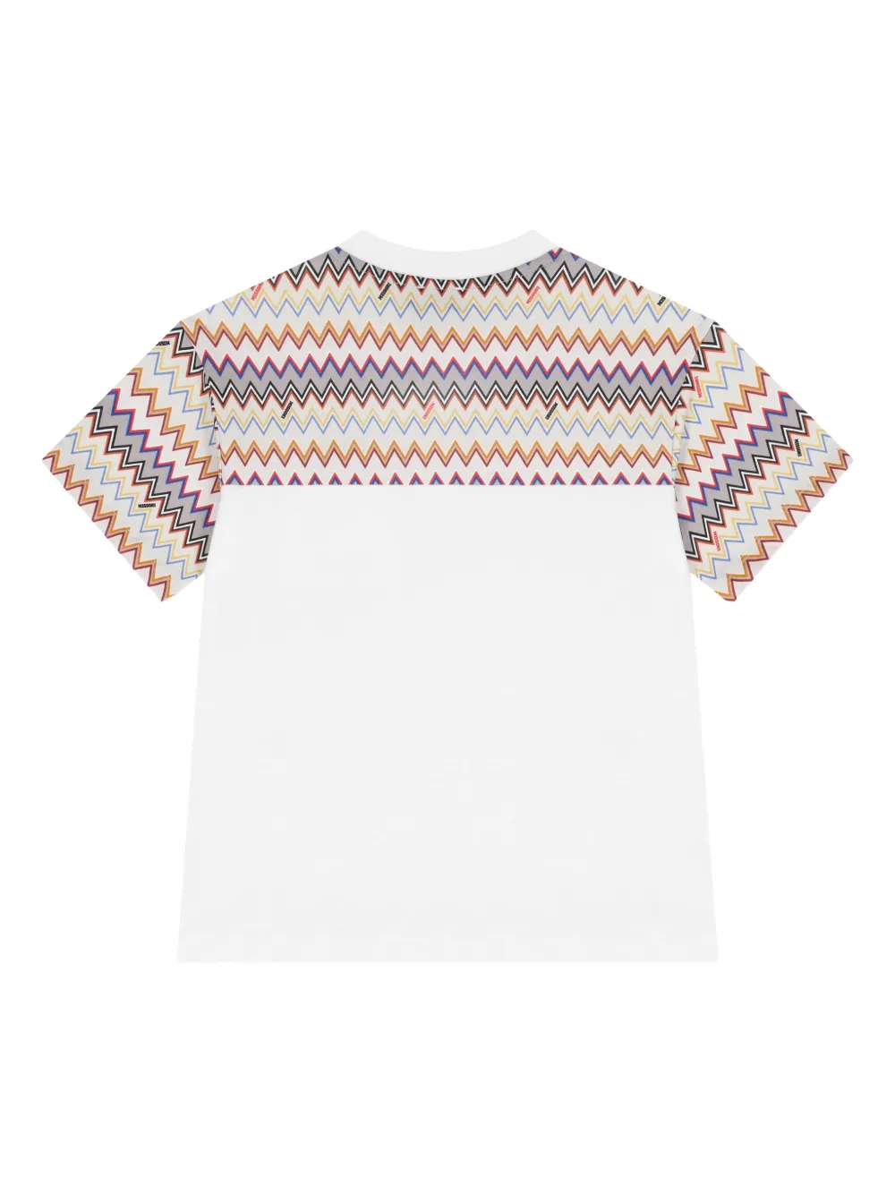 Missoni Kids T-shirt met zigzag zak Wit