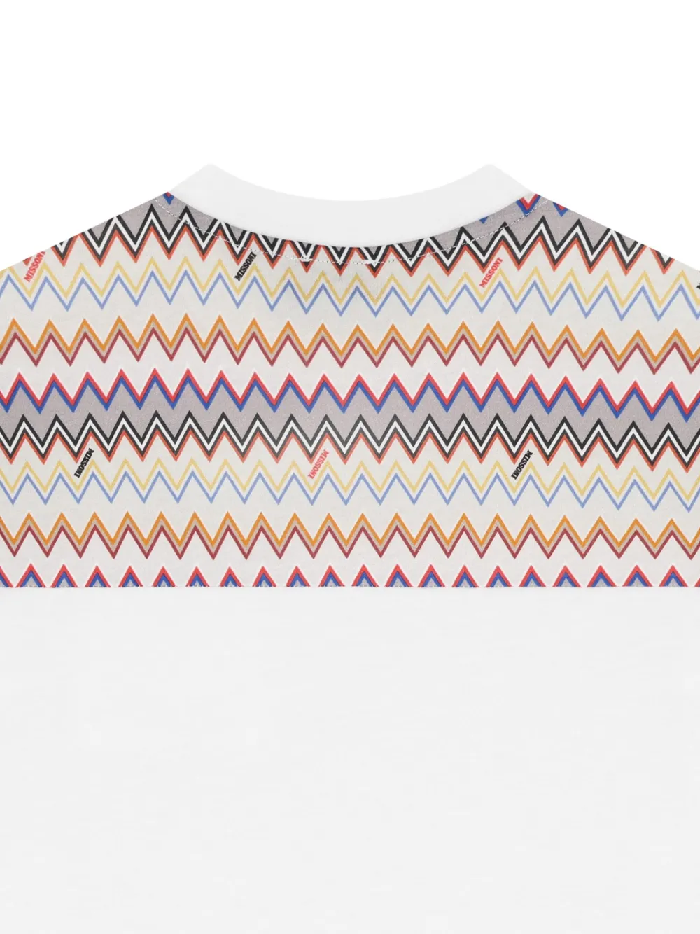 Missoni Kids T-shirt con tasca e motivo a zigzag - Bianco