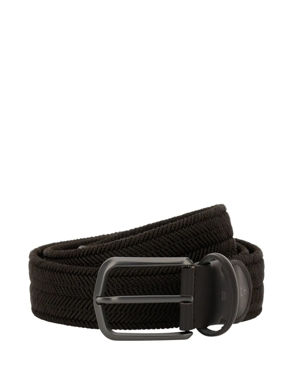 Boggi Milano Cintura con motivo a spina di pesce - Marrone