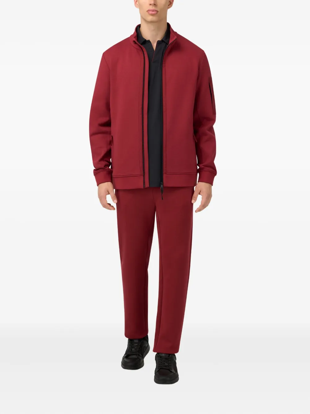 Boggi Milano Sweater met rits - Rood