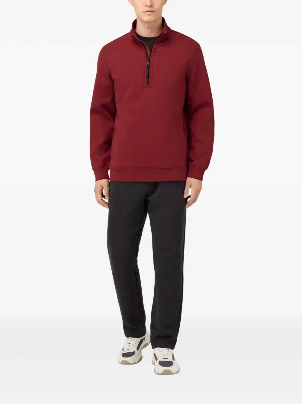 Boggi Milano Sweater met opstaande kraag - Rood