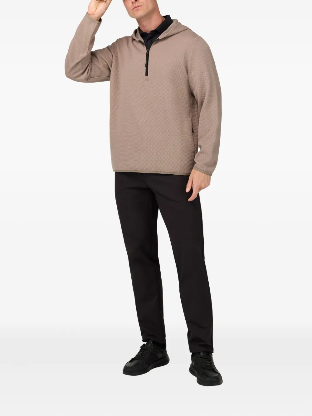 Boggi Milano Sweater met halve rits - Beige