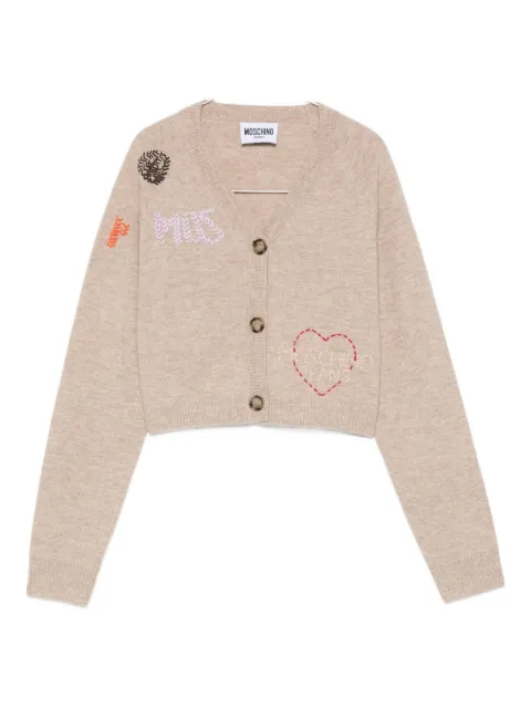 MOSCHINO JEANS embroidered-logo cardigan