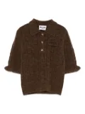 MOSCHINO JEANS cable-knit logo-patch sweaters - Brown