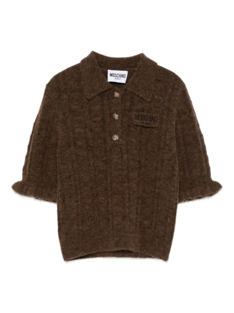 MOSCHINO JEANS cable-knit logo-patch sweaters